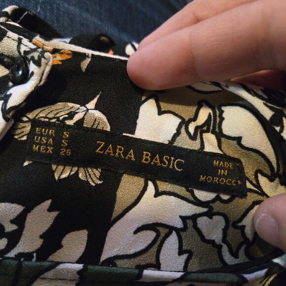 Zara Basic Floral Patchwork A-Line Mini Dress Women’s Small Boho Style - Picture 11 of 13